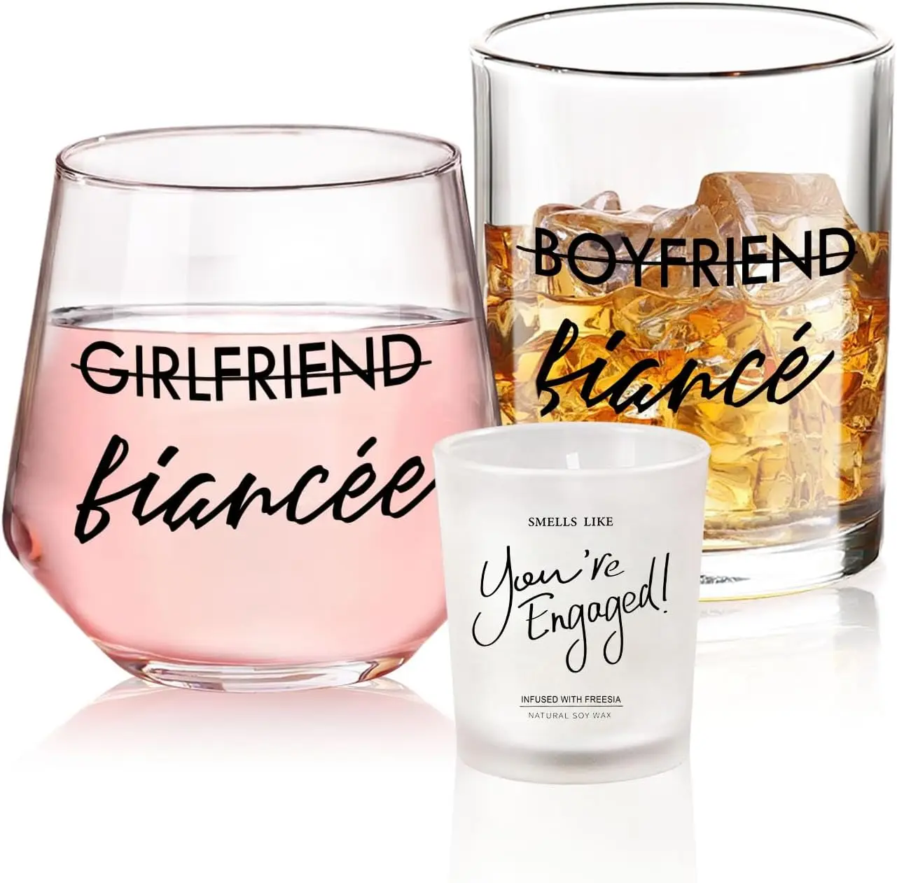 Engagement Gifts for Couples, 10 oz Whiskey and 12 oz Wine Glass Set, Fade-Resistant Print, Beautiful Packaging, Proposal Decor
Engagement Gifts for Couples, 10 oz Whiskey and 12 oz Wine Glass Set, Fade-Resistant Print, Beautiful Packaging, Proposal Decor