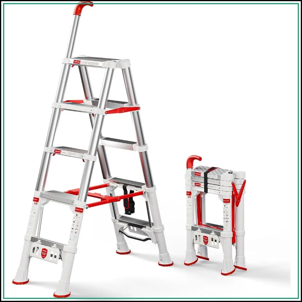 A-Frame Telescoping Extension Ladder, 4.4FT Folding Step Stool with Safety Lock, Foldable Aluminum Ladder, Heavy Duty 5 Step Ladder 600lbs Capacity
A-Frame Telescoping Extension Ladder, 4.4FT Folding Step Stool with Safety Lock, Foldable Aluminum Ladder, Heavy Duty 5 Step Ladder 600lbs Capacity
