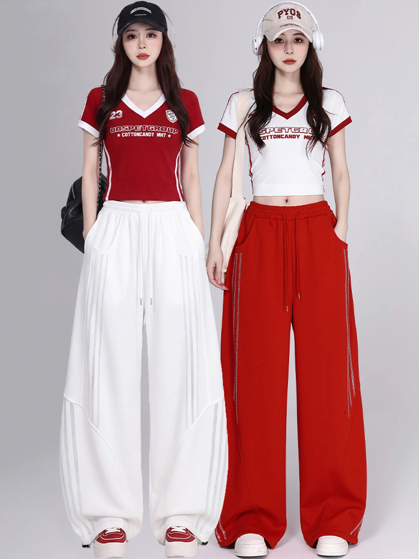 American Style Jazz Dance Practice Suit Set Summer Spicy Girl Wide Leg Pants Top Women's Sporty Streetwear Stage Costume
American Style Jazz Dance Practice Suit Set Summer Spicy Girl Wide Leg Pants Top Women's Sporty Streetwear Stage Costume