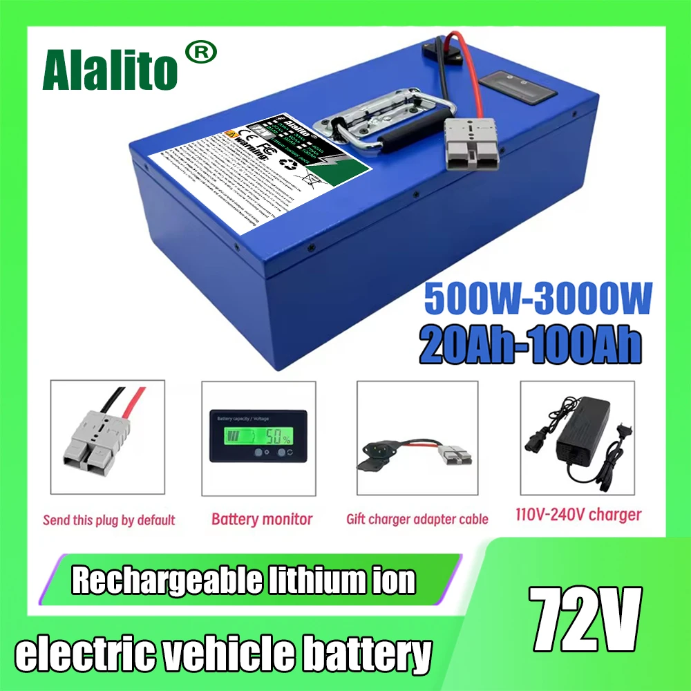 Air fast transportation Large capacity 18650 lithium battery 72V 100AH Suitable for 250-3000W motors 72V equipment Full capacity
Air fast transportation Large capacity 18650 lithium battery 72V 100AH Suitable for 250-3000W motors 72V equipment Full capacity