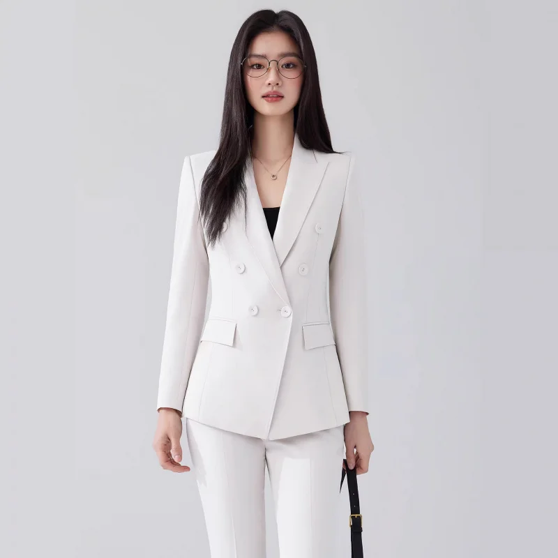 White blazer for female college students, professional attire for interviews, elegant waist-cinching suit for petite women
White blazer for female college students, professional attire for interviews, elegant waist-cinching suit for petite women
