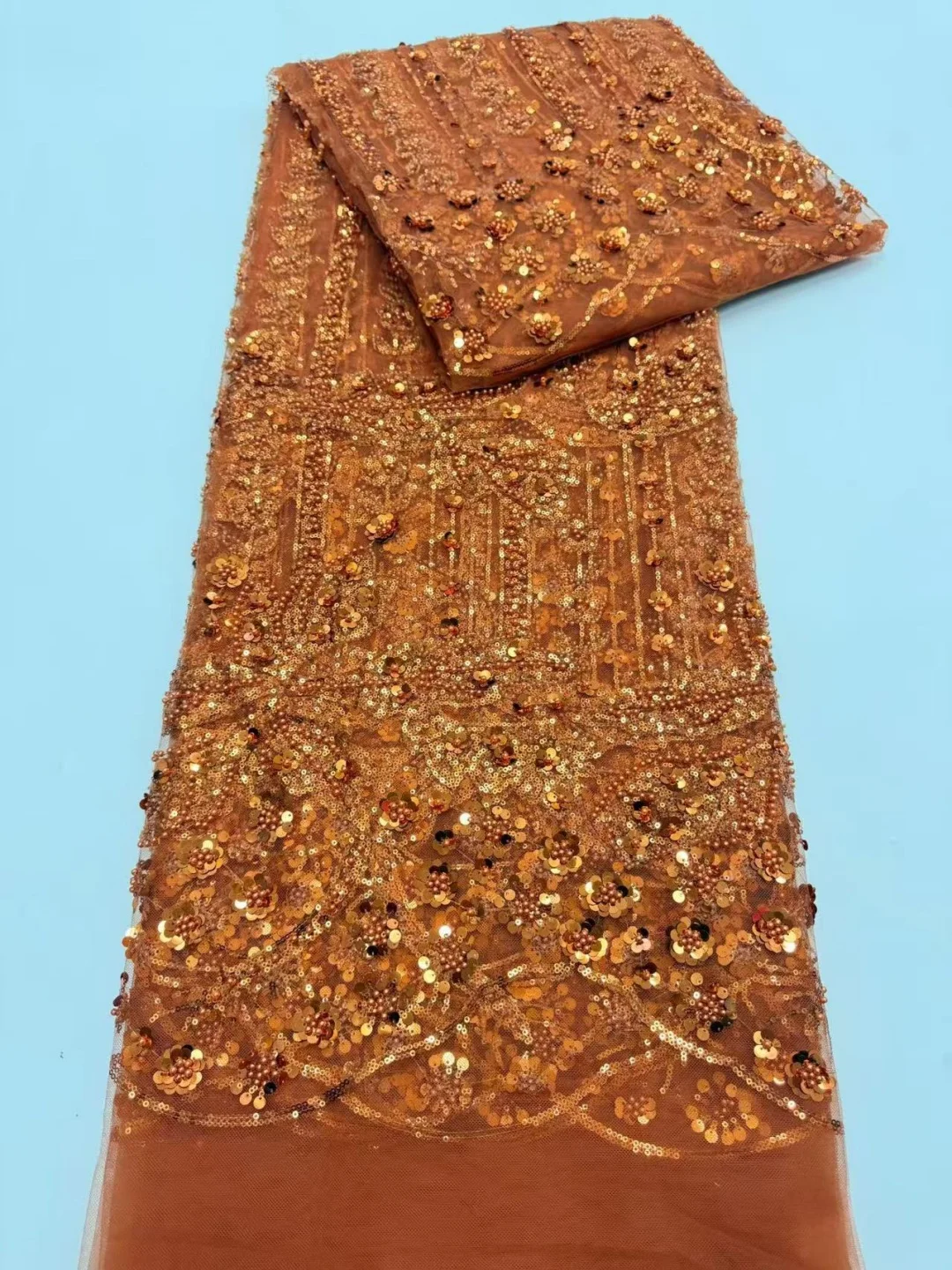 Gold High-End Luxury Beads French Embroidery Groom Lace Fabric African Nigerian With Sequins Fabric For Wedding Dress
Gold High-End Luxury Beads French Embroidery Groom Lace Fabric African Nigerian With Sequins Fabric For Wedding Dress