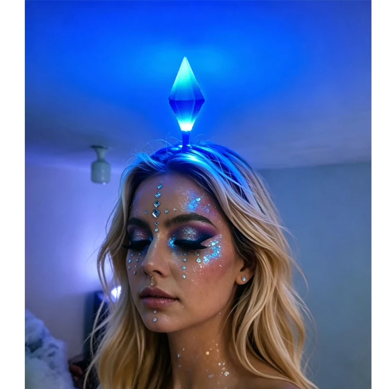 Blue LED Light Up Crystal Headband, Glowing Diamond Cut Gem Hair Hoop Game Inspired Accessory for Cosplay Convention Party
Blue LED Light Up Crystal Headband, Glowing Diamond Cut Gem Hair Hoop Game Inspired Accessory for Cosplay Convention Party