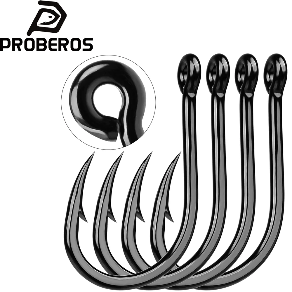 PROBEROS 10pcs High-carbon steel fishing hooks barbs, sea fishing and rock fishing single hooks size1/0#-10/0#
PROBEROS 10pcs High-carbon steel fishing hooks barbs, sea fishing and rock fishing single hooks size1/0#-10/0#