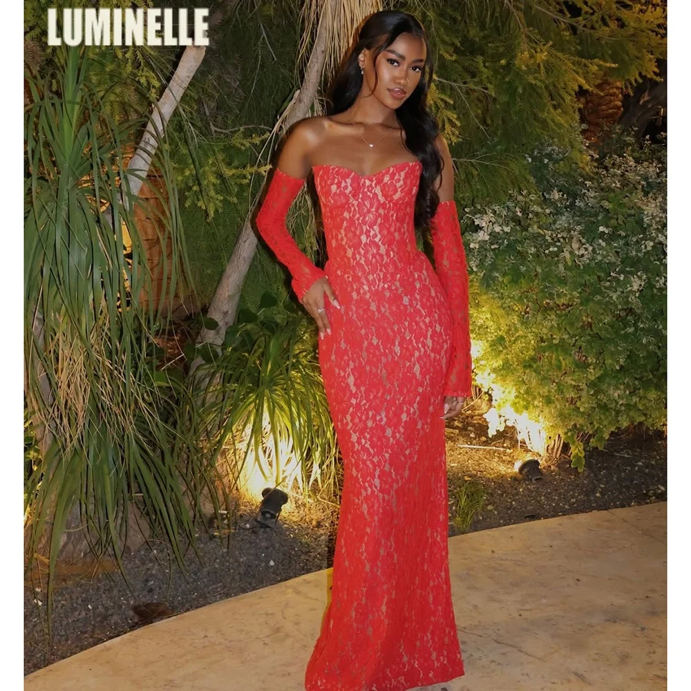 Red Lace Sweetheart Neck Prom Dresses 2026 With Detachable Sleeve Mermaid Bodice Sexy Formal Occasions Party Gowns Customized
Red Lace Sweetheart Neck Prom Dresses 2026 With Detachable Sleeve Mermaid Bodice Sexy Formal Occasions Party Gowns Customized