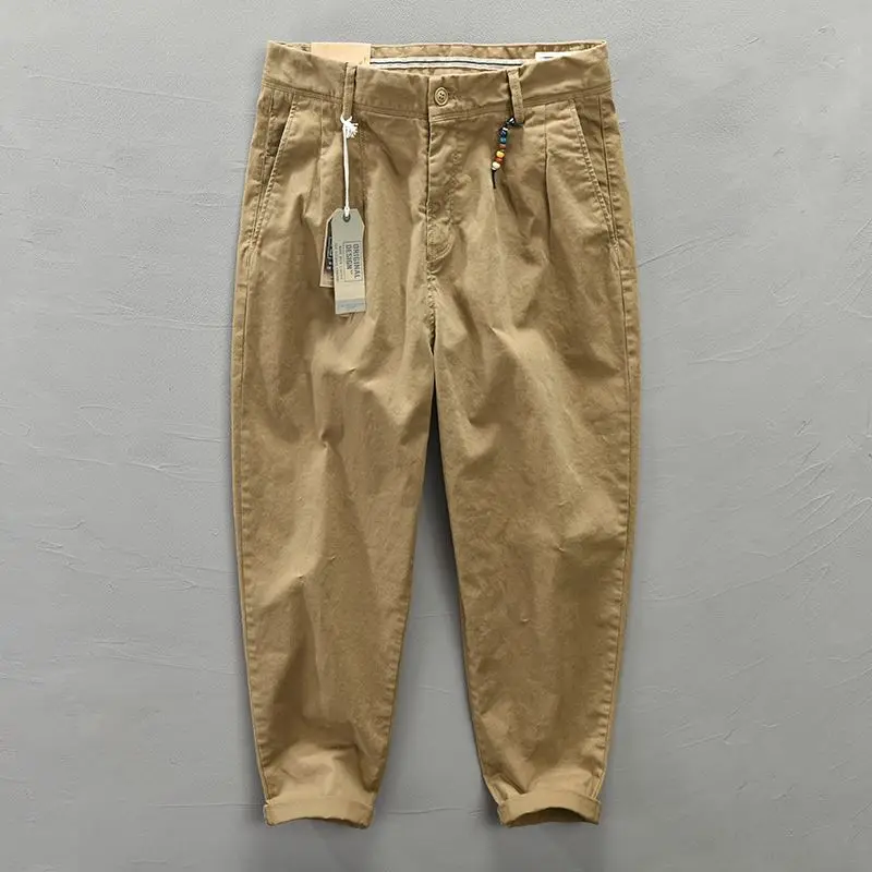 Retro Cotton Casual Pants Men Loose Handsome Slim Fit Y2K Color Khaki Workwear Japanese Style Long Pants Spring Summer Trousers
Retro Cotton Casual Pants Men Loose Handsome Slim Fit Y2K Color Khaki Workwear Japanese Style Long Pants Spring Summer Trousers