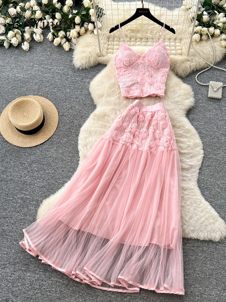 Beiyingni 2026 Fashion Women's Matching Sets 3D Flowers Sexy Tank Top Mesh Skirt Sets Female French Romance Party 2 Piece Sets
Beiyingni 2026 Fashion Women's Matching Sets 3D Flowers Sexy Tank Top Mesh Skirt Sets Female French Romance Party 2 Piece Sets
