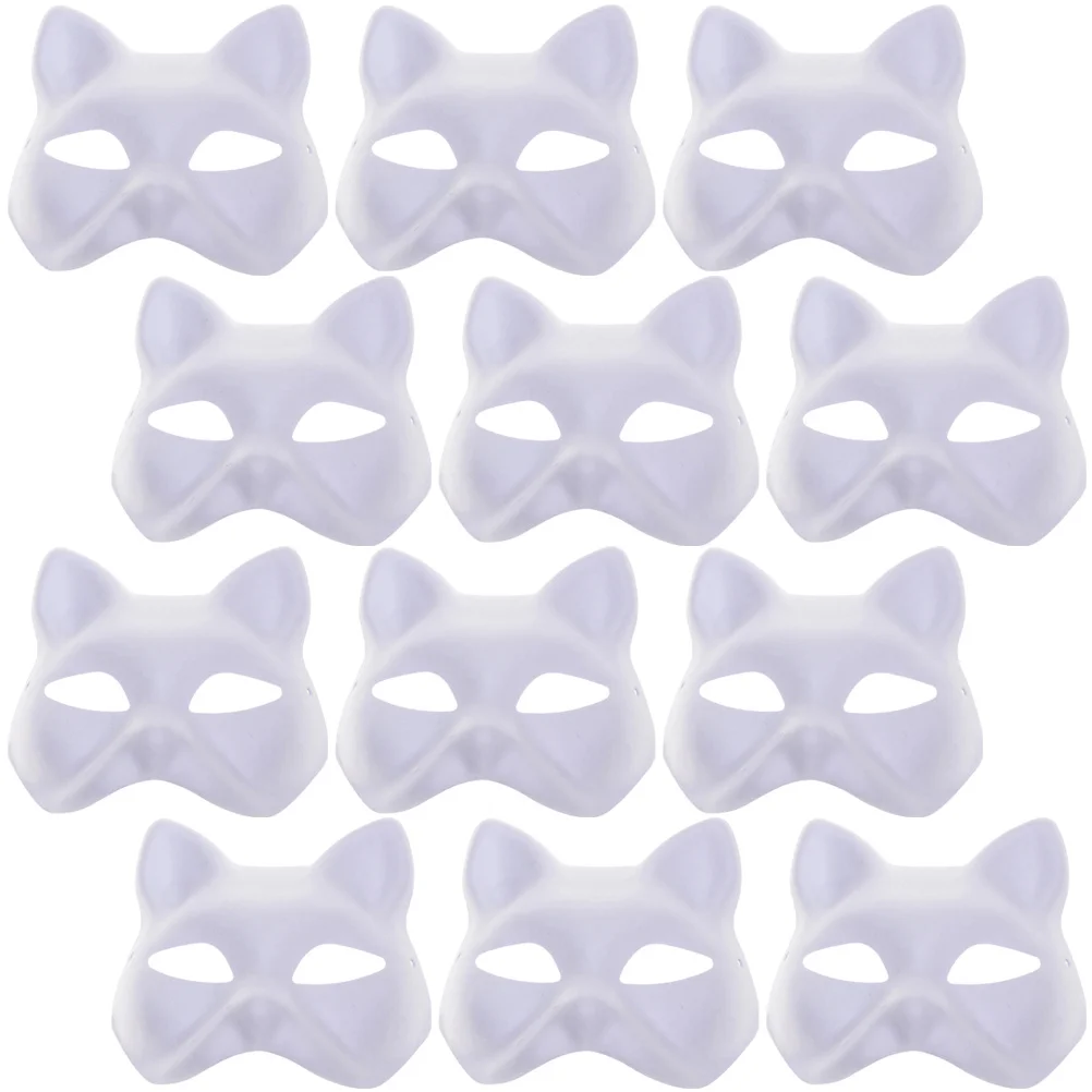 12 Pcs Hand Painted Pulp Masks Painting The Masquerade Japanese Half DIY for Party Facial Halloween Cat Blank Women Set
12 Pcs Hand Painted Pulp Masks Painting The Masquerade Japanese Half DIY for Party Facial Halloween Cat Blank Women Set