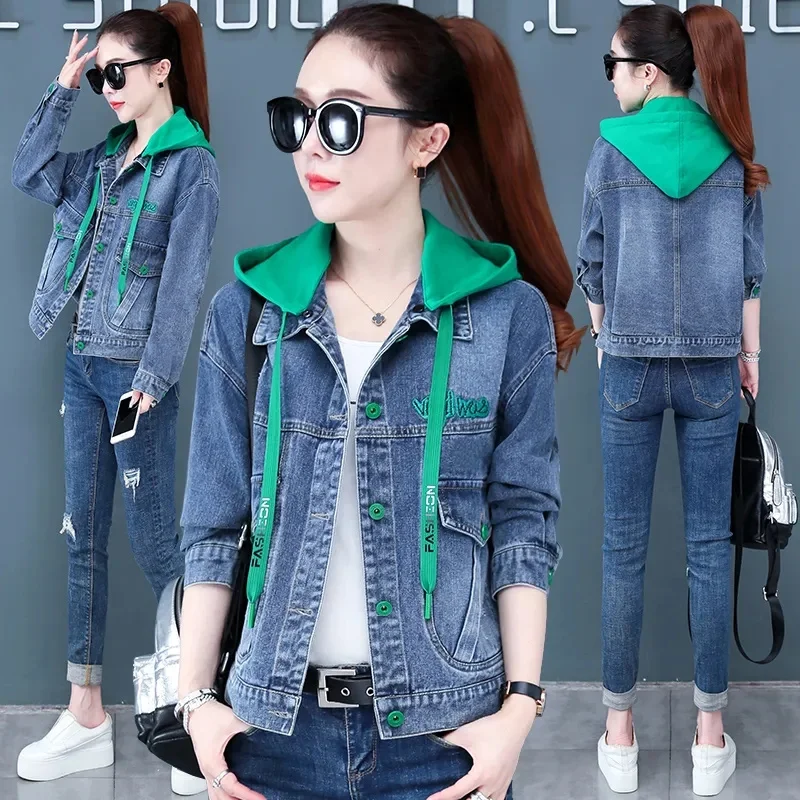 Spring Autumn Single Denim Jacket Women Long-Sleeved 2023 New Short Hooded Fashion Embroidery Coat Female Spring Casual Jacket
Spring Autumn Single Denim Jacket Women Long-Sleeved 2023 New Short Hooded Fashion Embroidery Coat Female Spring Casual Jacket