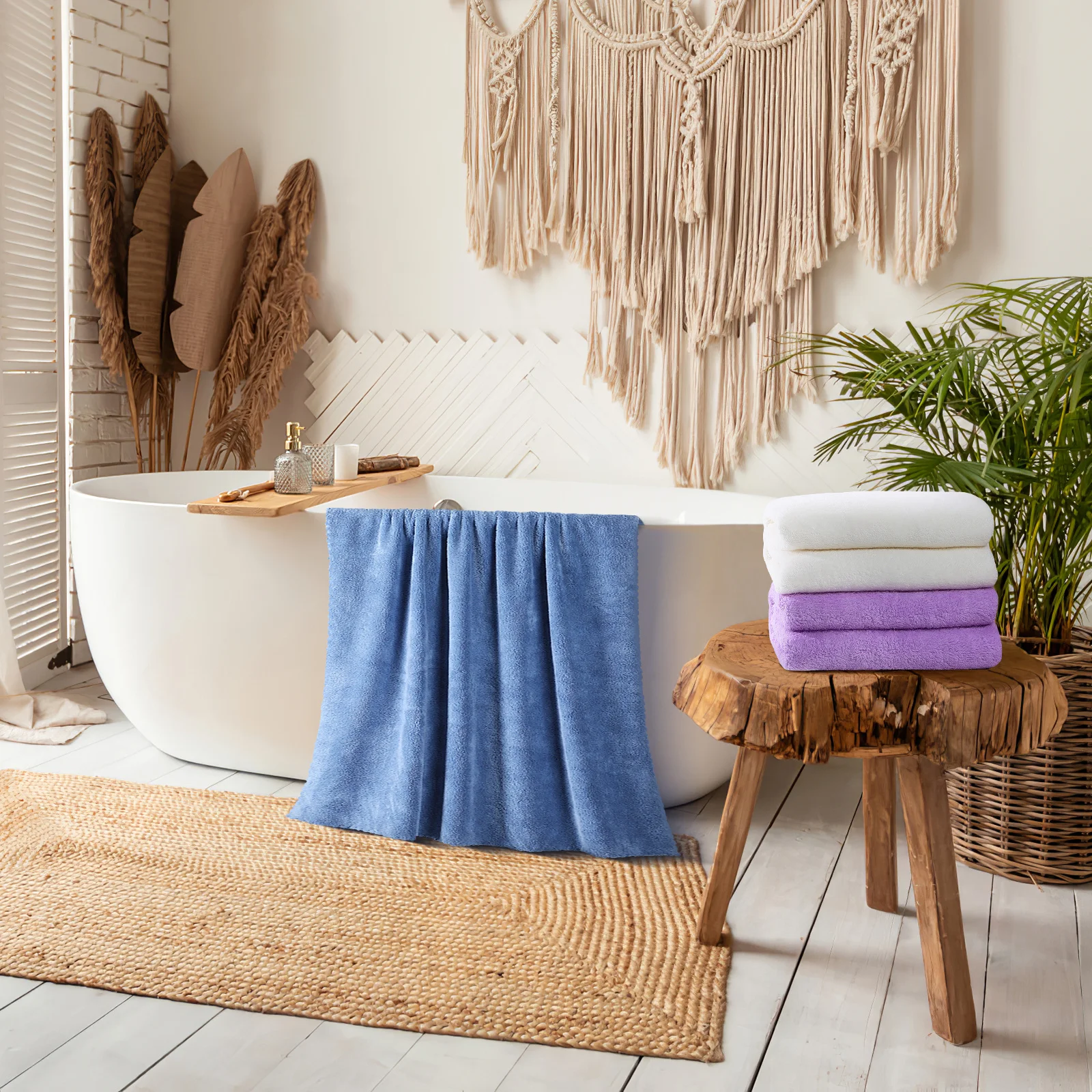 5Pcs Premium Quality Bath Towels with Fine Texture Smooth Finish Ideal for Bathroom Home Spa Travel Use Bath Towels
5Pcs Premium Quality Bath Towels with Fine Texture Smooth Finish Ideal for Bathroom Home Spa Travel Use Bath Towels