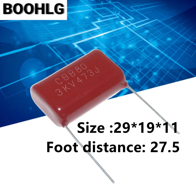 5pcs 3KV473J 3000V 473J Pitch 27.5mm 0.047UF 47NF 3KV 473 CBB80 Polypropylene film capacitor Mouse killer special
5pcs 3KV473J 3000V 473J Pitch 27.5mm 0.047UF 47NF 3KV 473 CBB80 Polypropylene film capacitor Mouse killer special