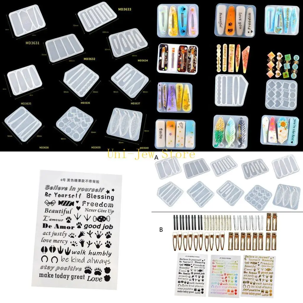 40GB DIY Epoxy Resin Hair Clip Hairpin Silicone Mold Handmade Crystal Resin Casting
40GB DIY Epoxy Resin Hair Clip Hairpin Silicone Mold Handmade Crystal Resin Casting