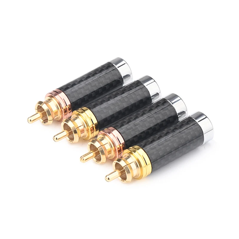 ATAUDIO 4PCS HiFi Carbon Fiber RCA Connectors High Quality RCA Male Gold Plated Plug for Audio Devices
ATAUDIO 4PCS HiFi Carbon Fiber RCA Connectors High Quality RCA Male Gold Plated Plug for Audio Devices