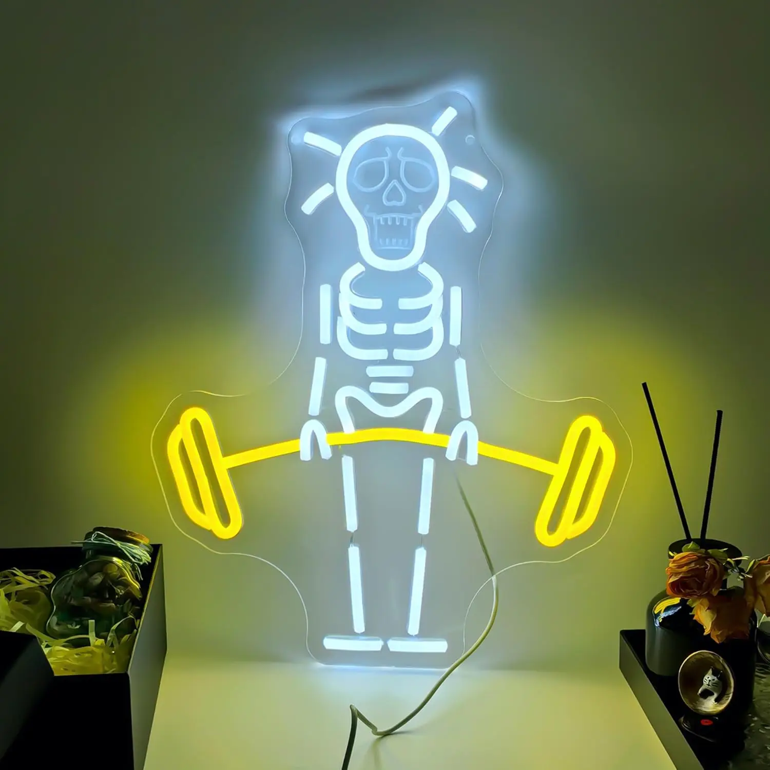 Skeleton Deadlift Neon Light Sign USB Dimmable LED Neon Sign Wall Decoration for Gym Bedroom Livingroom Birthday Party Gifts
Skeleton Deadlift Neon Light Sign USB Dimmable LED Neon Sign Wall Decoration for Gym Bedroom Livingroom Birthday Party Gifts