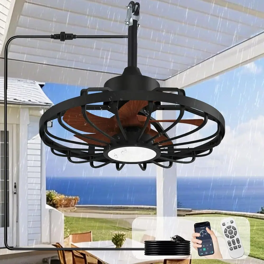 20 Waterproof Plug-in Ceiling Fan with Remote and Smart App Control - Ideal for Gazebos, Caged Hanging, Patios, Porches, and Per
20 Waterproof Plug-in Ceiling Fan with Remote and Smart App Control - Ideal for Gazebos, Caged Hanging, Patios, Porches, and Per