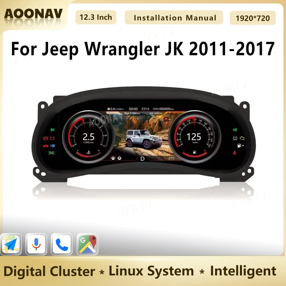 Автомобильный цифровой кластер для Jeep Wrangler JK 2011-2017, ЖК-спидометр, панель дисплея приборной панели, виртуальная кабина Linux
Автомобильный цифровой кластер для Jeep Wrangler JK 2011-2017, ЖК-спидометр, панель дисплея приборной панели, виртуальная кабина Linux