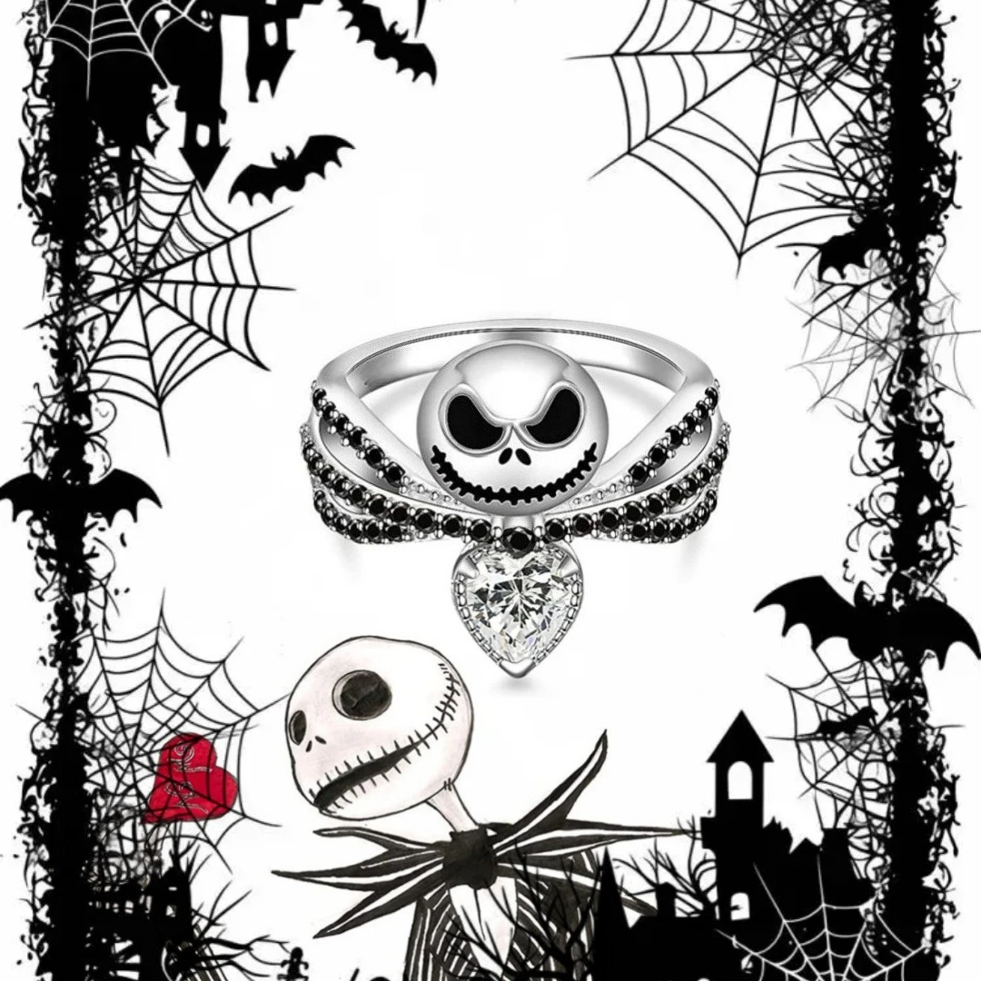 2025 Movie The Nightmare Before Christmas Jack Skull Ring Black Enamel Crystal Charm Rings Halloween Jewelry Gifts for Women
2025 Movie The Nightmare Before Christmas Jack Skull Ring Black Enamel Crystal Charm Rings Halloween Jewelry Gifts for Women