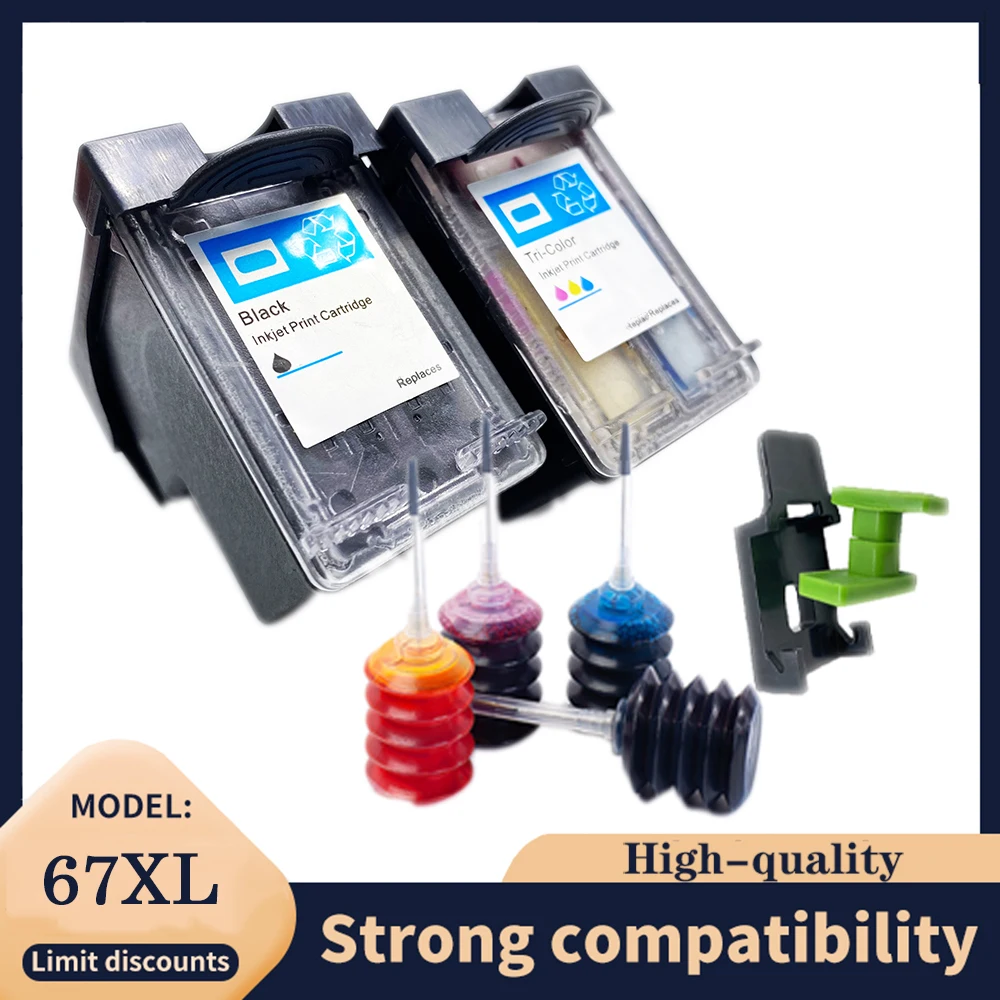 Vilaxh For HP 67XL Ink Cartridge for HP 67 HP67 HP67xl Deskjet 2723 2721 2700 6020 6052 6055 6420 6452 6455 Deskjet 4140Printer
Vilaxh For HP 67XL Ink Cartridge for HP 67 HP67 HP67xl Deskjet 2723 2721 2700 6020 6052 6055 6420 6452 6455 Deskjet 4140Printer