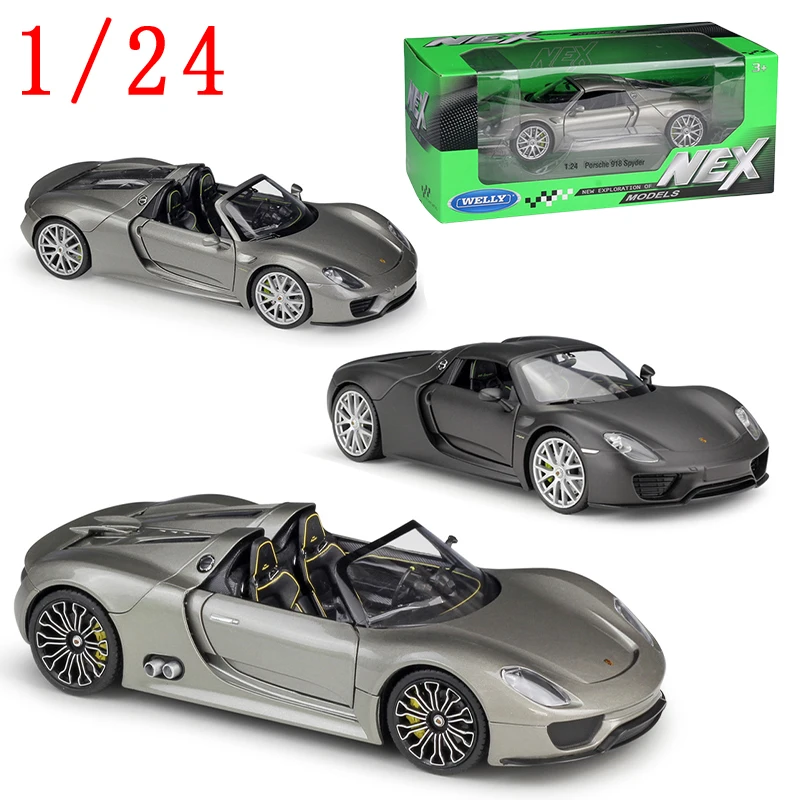 WELLY Литая под давлением модель автомобиля Porsche в масштабе 1/24 Porsche 918 Spyder, модель автомобиля из сплава, игрушки для мальчиков, оригинальная коробка 
WELLY Литая под давлением модель автомобиля Porsche в масштабе 1/24 Porsche 918 Spyder, модель автомобиля из сплава, игрушки для мальчиков, оригинальная коробка