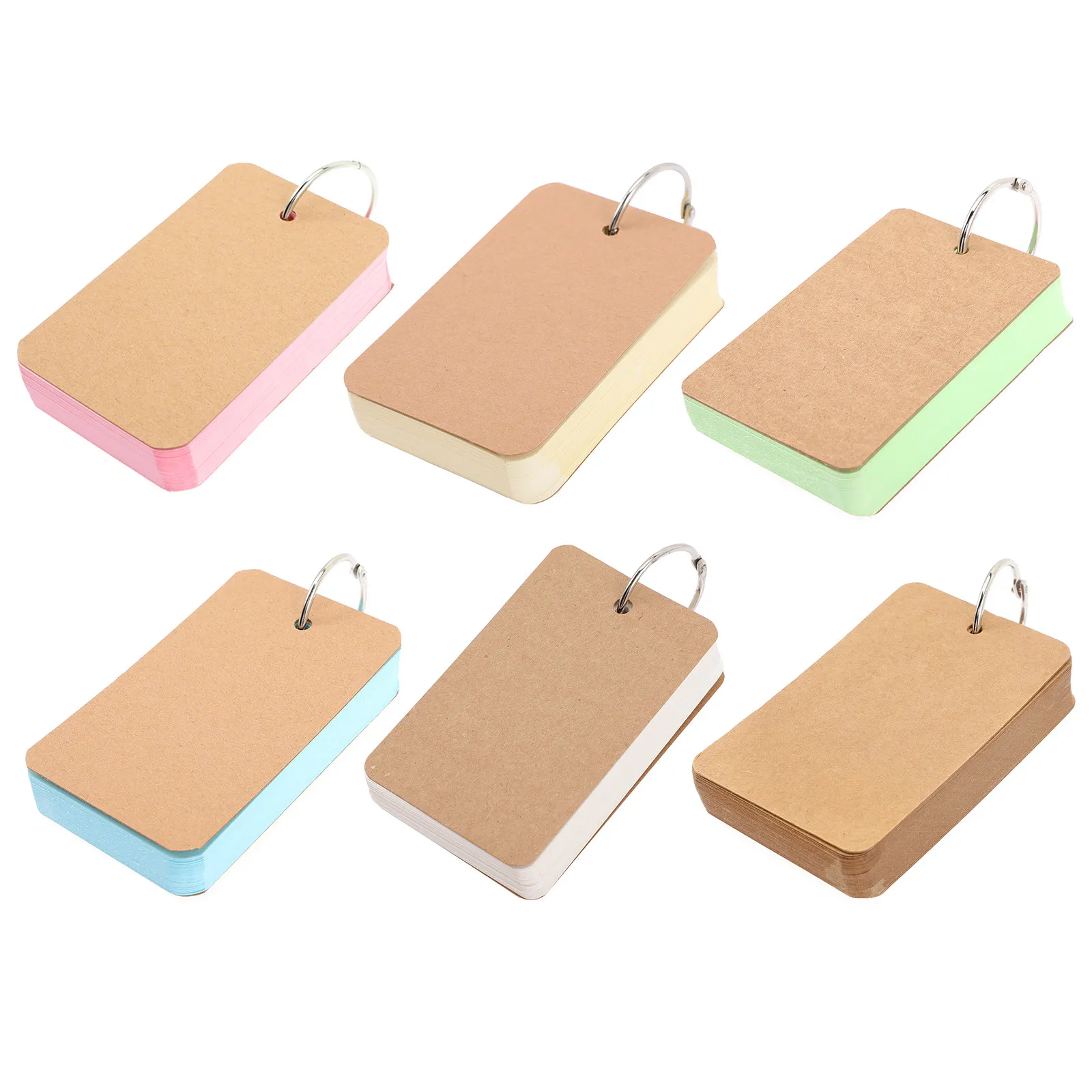 6Pcs Multicolor Index Cards with Ring for DIY Study Notepads Memorandum Index Cards with Ring Flashcards for Studying
6Pcs Multicolor Index Cards with Ring for DIY Study Notepads Memorandum Index Cards with Ring Flashcards for Studying