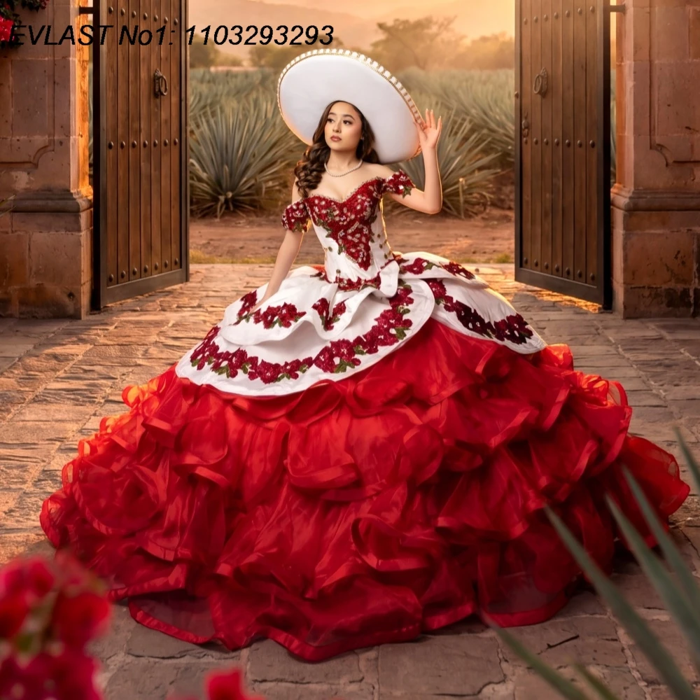 EVLAST Customized Glitter Red Quinceanera Dress Ball Gown Floral Embroidery Beading Tiered Sweet 16 Vestidos De 15 Anos AQ297
EVLAST Customized Glitter Red Quinceanera Dress Ball Gown Floral Embroidery Beading Tiered Sweet 16 Vestidos De 15 Anos AQ297