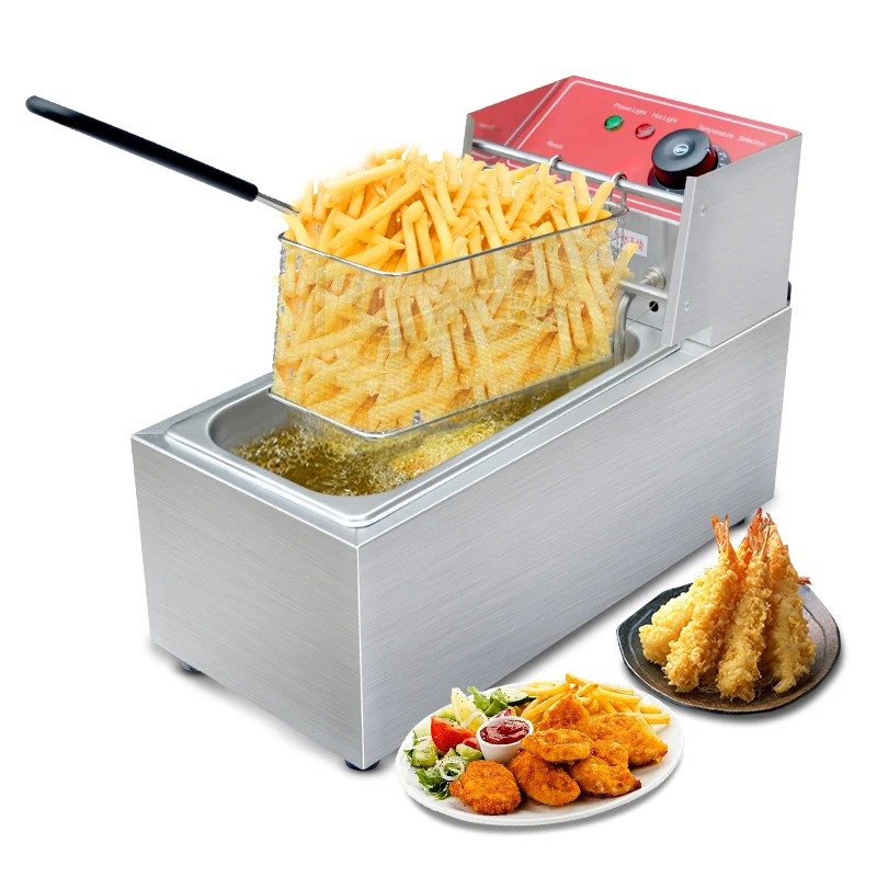 Электрическая коммерческая машина для прикусочного картофеля фри, фритюрница с одним баком для жареного картофеля
Электрическая коммерческая машина для прикусочного картофеля фри, фритюрница с одним баком для жареного картофеля
