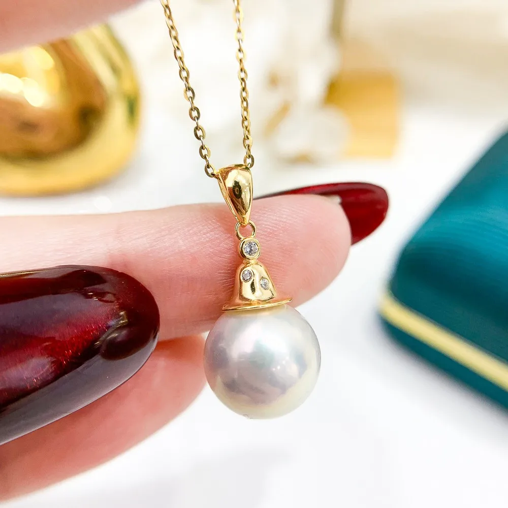 DIY Pearl Accessories S925 Pure Silver Pendant with Empty Support Gold Silver Necklace Pendant for Women Fit 8-13mm Round Beads
DIY Pearl Accessories S925 Pure Silver Pendant with Empty Support Gold Silver Necklace Pendant for Women Fit 8-13mm Round Beads