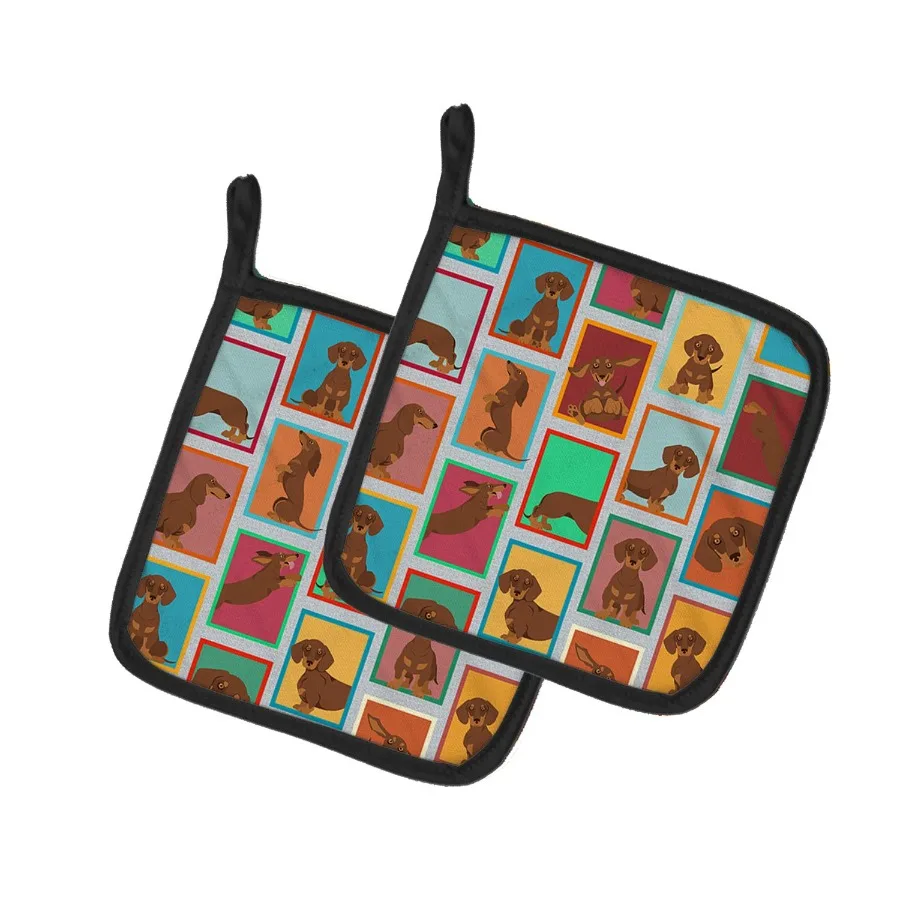 Lots of Chocolate and Tan Dachshund Pair of Pot Holders Kitchen Heat Resistant Pot Holders Sets Oven Hot Pads for Cooking Bakin
Lots of Chocolate and Tan Dachshund Pair of Pot Holders Kitchen Heat Resistant Pot Holders Sets Oven Hot Pads for Cooking Bakin