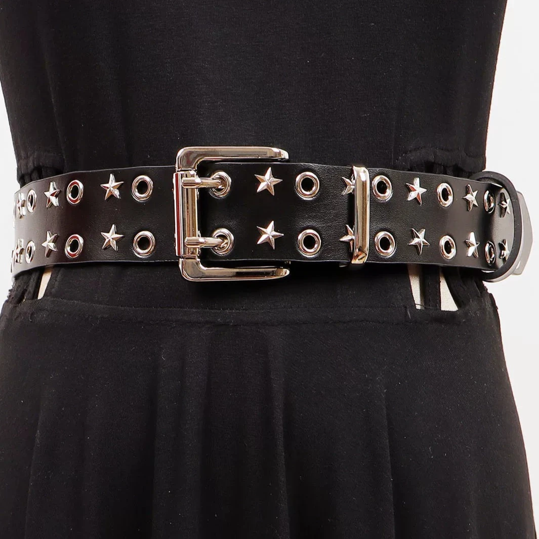 2026 Double Layer Star Hole Rivet Belts Adult Unisex Punk Jeans Strap White Black Real Leather Cinturon Mujer Cowskin Waist Belt
2026 Double Layer Star Hole Rivet Belts Adult Unisex Punk Jeans Strap White Black Real Leather Cinturon Mujer Cowskin Waist Belt