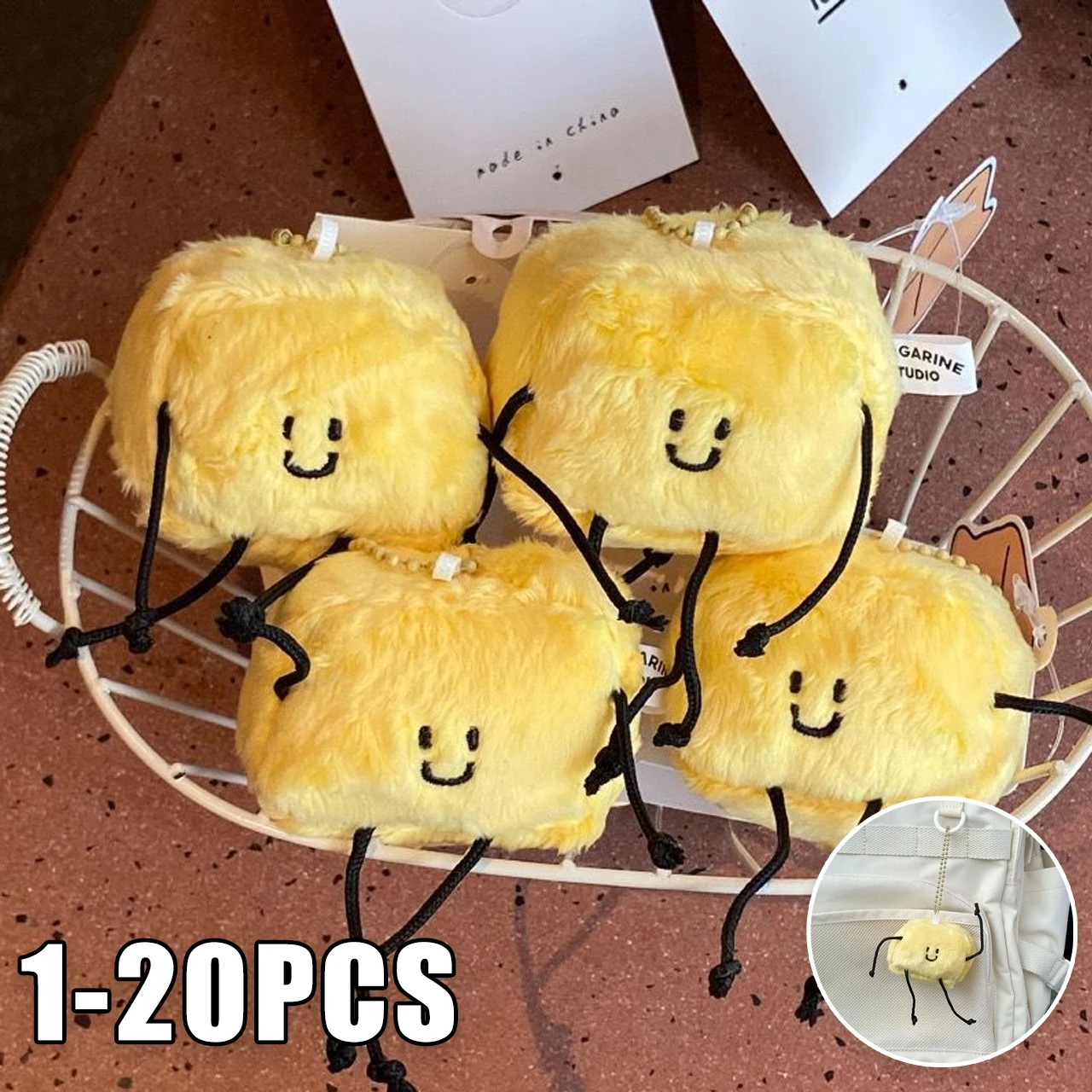 Lovely Plush Butter Doll Keyrings Girls Women Fashion Backpack Charm Cartoon Car Keychain Cute Toy Gift Accessory
Lovely Plush Butter Doll Keyrings Girls Women Fashion Backpack Charm Cartoon Car Keychain Cute Toy Gift Accessory