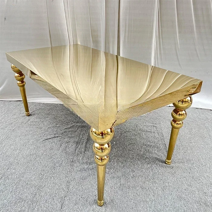 -Gold mirror stainless steel bride and groom table
-Gold mirror stainless steel bride and groom table