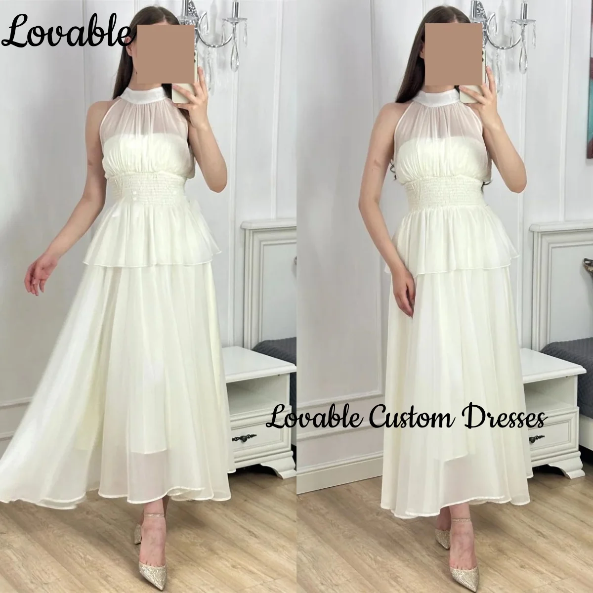 Wedding Dress Luxury Customize Halter A-Line Ruffle Floor-Length Zipper Up Elegant Dresses For Women Sleeveless Long Dresses
Wedding Dress Luxury Customize Halter A-Line Ruffle Floor-Length Zipper Up Elegant Dresses For Women Sleeveless Long Dresses
