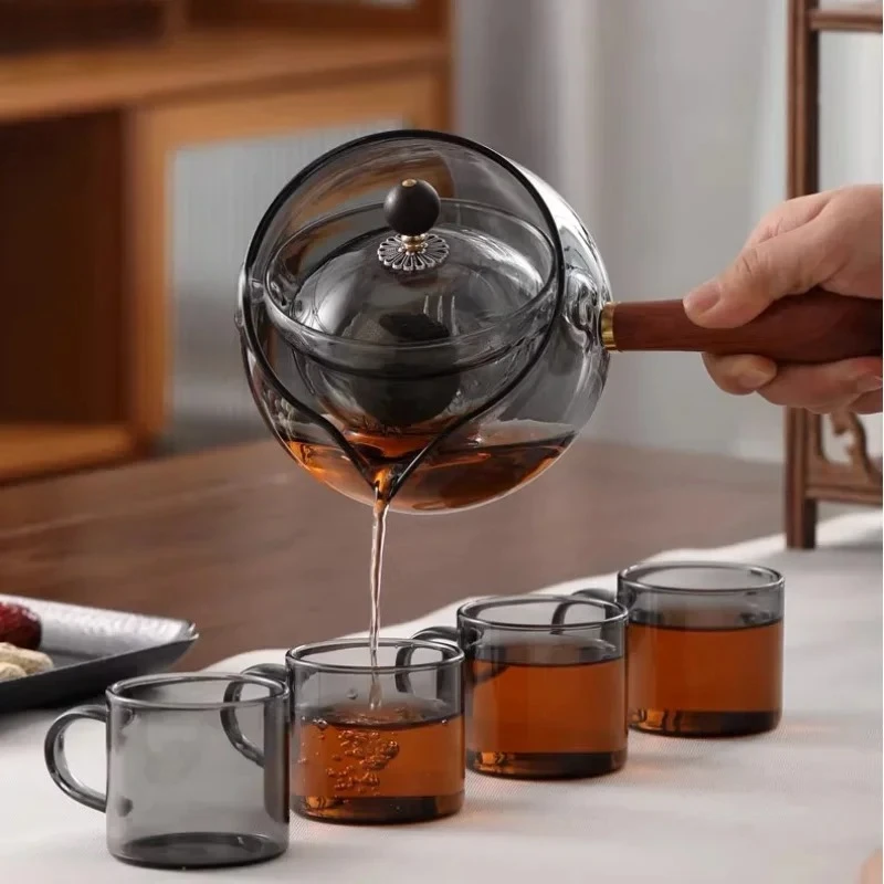 Rotating Glass Teapot Side Handle Pot Tea Infuser Tea Brewing Utensils Round Stove Teas Maker Single Pot Afternoon Tea Teaware
Rotating Glass Teapot Side Handle Pot Tea Infuser Tea Brewing Utensils Round Stove Teas Maker Single Pot Afternoon Tea Teaware