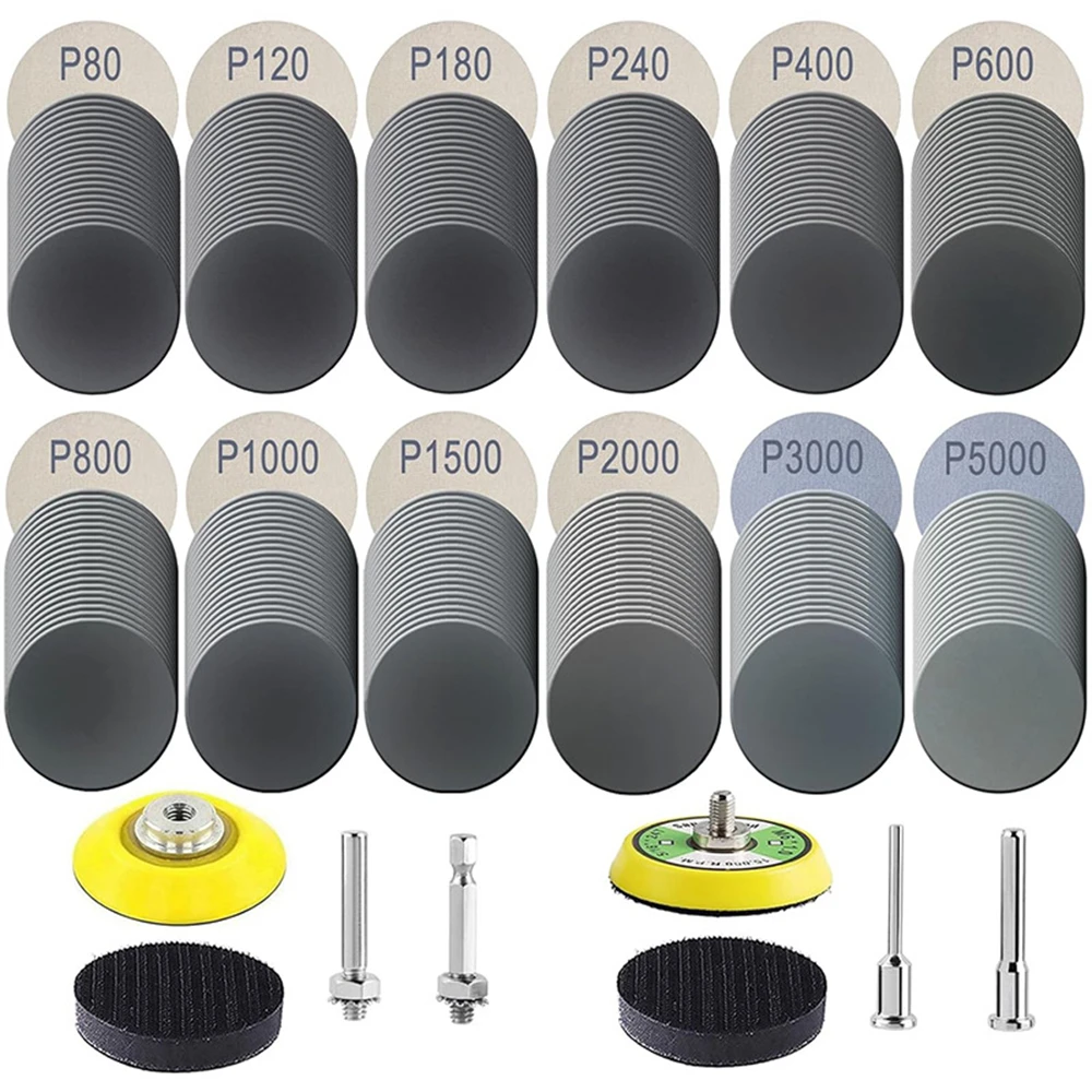 2-Inch Hook & Loop Sandpaper Carbonized Silicon 80-5000 Grit 240Pcs Grinding Polishing Kit for Wood Metal Auto Surface
2-Inch Hook & Loop Sandpaper Carbonized Silicon 80-5000 Grit 240Pcs Grinding Polishing Kit for Wood Metal Auto Surface