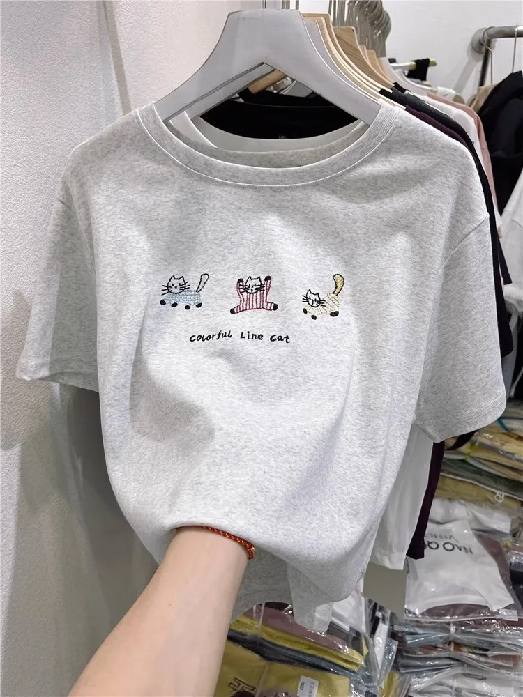 plus Size 300 Pou Korean Sle Embroidered Print Versatile ort Sve T-irt Women Summer Loose Slim round Ne Top
plus Size 300 Pou Korean Sle Embroidered Print Versatile ort Sve T-irt Women Summer Loose Slim round Ne Top