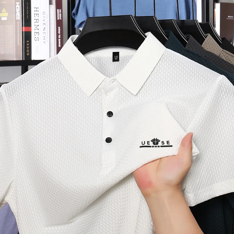 Designer customizes brand new ice silk short sleeve T-shirt for men in summer loose and breathe freely trendy T-shirt polo shirt
Designer customizes brand new ice silk short sleeve T-shirt for men in summer loose and breathe freely trendy T-shirt polo shirt