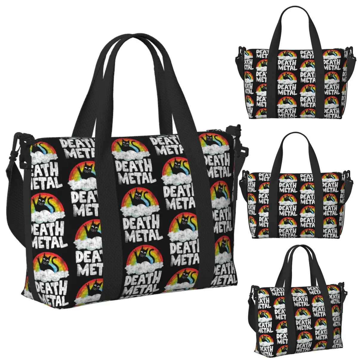 Custom Funny Death Metal Cat Gift Rainbow Heavy Metal Beach Travel Bag Tote Bags for Gym Yoga Women Shopping Duffle Shoulder Bag
Custom Funny Death Metal Cat Gift Rainbow Heavy Metal Beach Travel Bag Tote Bags for Gym Yoga Women Shopping Duffle Shoulder Bag