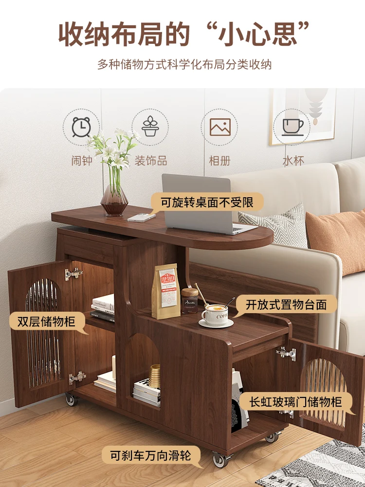 Retro style removable rotating side sofa coffee table bedside side cabinet living room shelf small apartment table
Retro style removable rotating side sofa coffee table bedside side cabinet living room shelf small apartment table