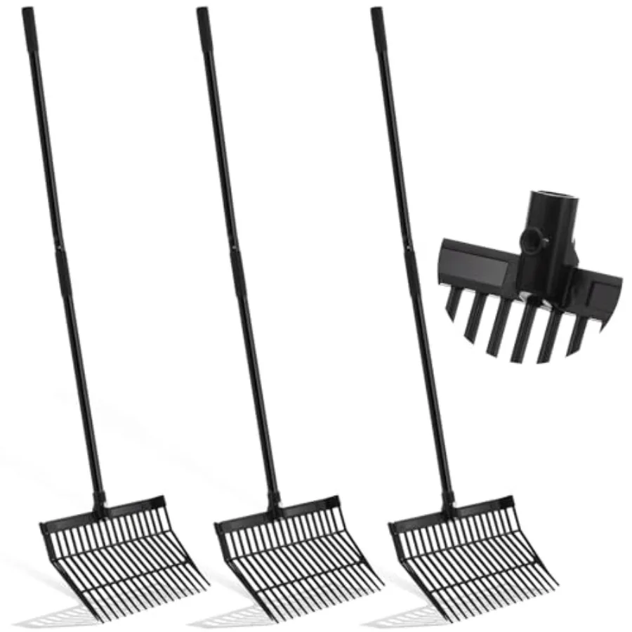 3 Sets Manure Fork with Long Metal Handle Pitch Fork Manure Rake Heavy Duty Muck Rake for Gardening Horse Stall Stable Grass Ha
3 Sets Manure Fork with Long Metal Handle Pitch Fork Manure Rake Heavy Duty Muck Rake for Gardening Horse Stall Stable Grass Ha