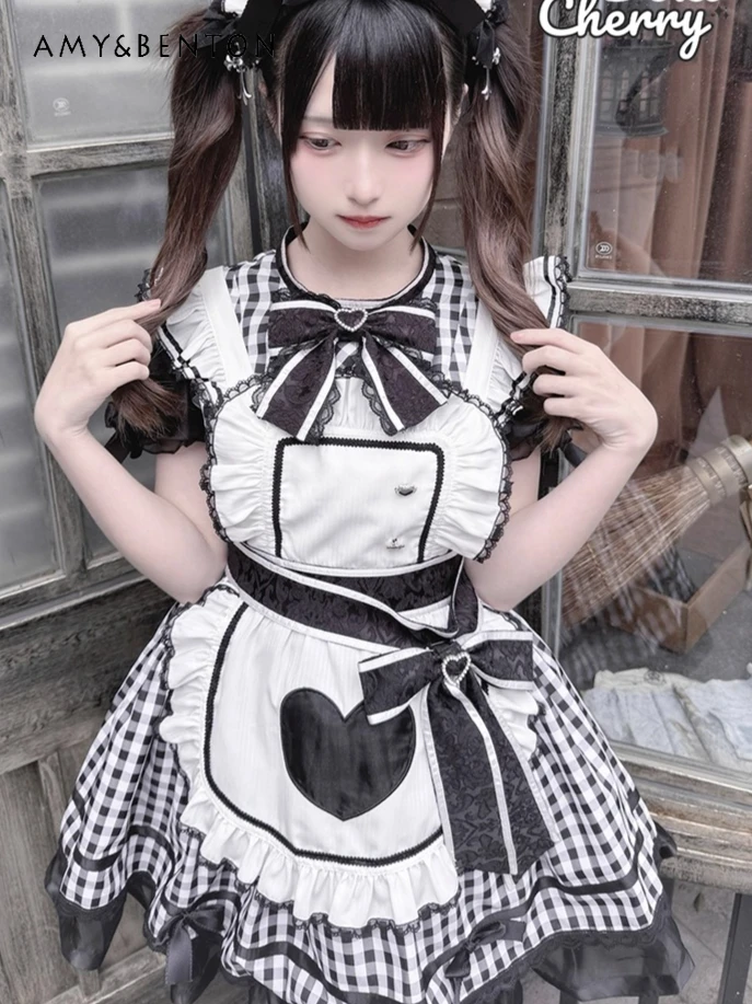 Original Sweet Lolita Cos Maid Short Sleeve Mass-Produced Japanese Cute Girl Bow Puff Sleeve High Waist Slim Mini Dress Apron
Original Sweet Lolita Cos Maid Short Sleeve Mass-Produced Japanese Cute Girl Bow Puff Sleeve High Waist Slim Mini Dress Apron