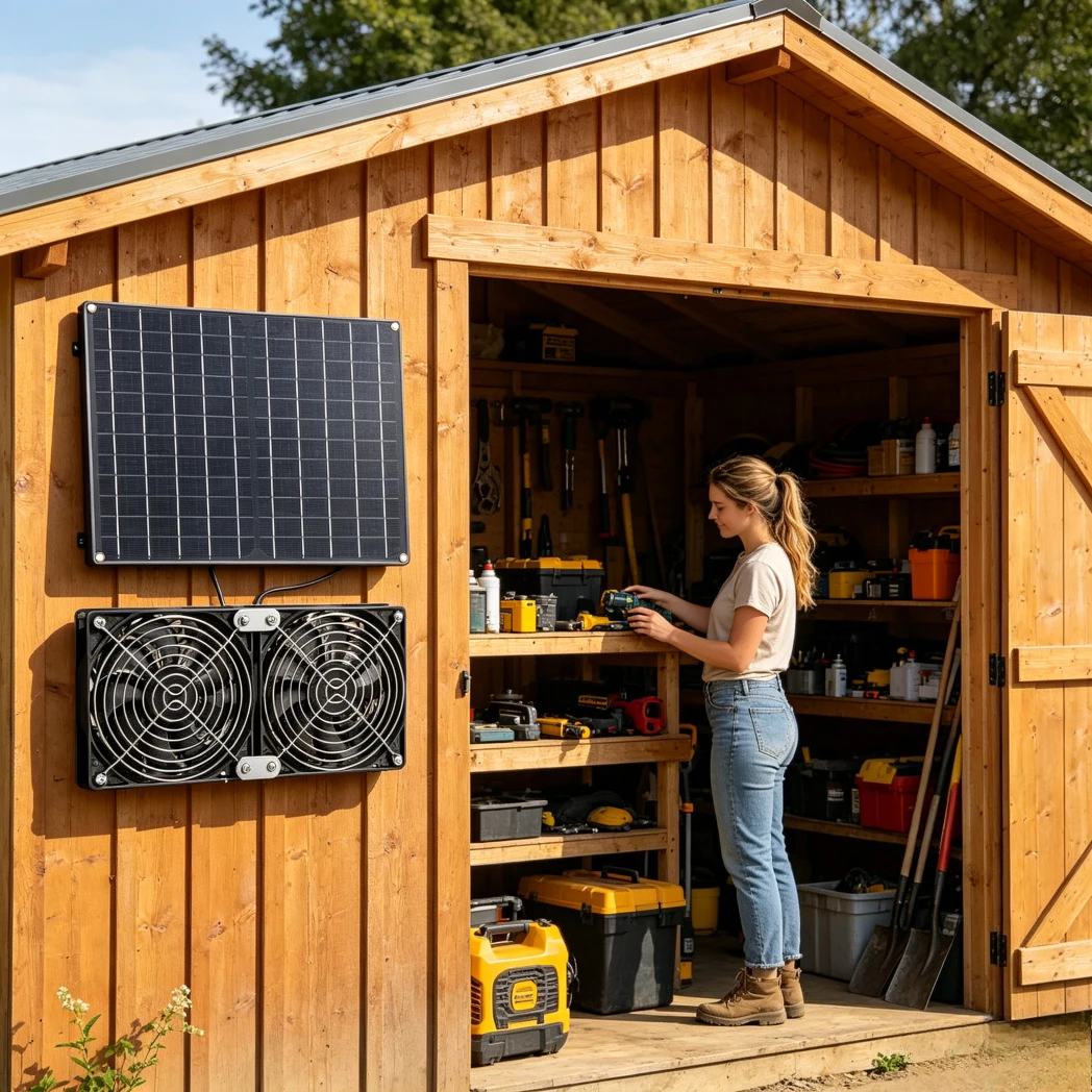 20W Solar Dual Exhaust Fan IPX7 Waterproof 200CFM High Airflow 3200RPM Cooling Fan for Chicken Coop Dog House Greenhouse Outdoor
20W Solar Dual Exhaust Fan IPX7 Waterproof 200CFM High Airflow 3200RPM Cooling Fan for Chicken Coop Dog House Greenhouse Outdoor