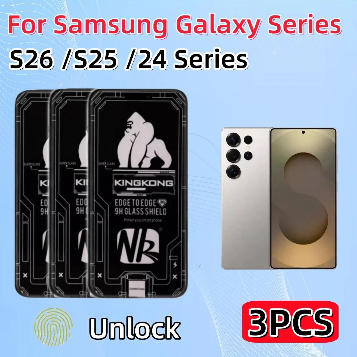 3Pcs For Galaxy S26 Ultra S25 Plus S24 S23 S22 Edge Tempered Glass Screen Protector 9H No Dust Mobile Accessories fingerprint
3Pcs For Galaxy S26 Ultra S25 Plus S24 S23 S22 Edge Tempered Glass Screen Protector 9H No Dust Mobile Accessories fingerprint