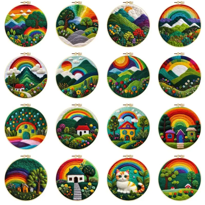 GATYZTORY Wool Felting Painting Needle Wool Painting Rainbow Landscape House Handmade Home Decor For Adults
GATYZTORY Wool Felting Painting Needle Wool Painting Rainbow Landscape House Handmade Home Decor For Adults