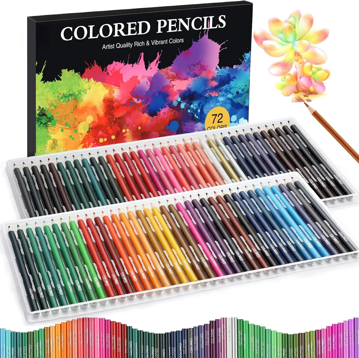 72 Pack Soft Oil-Based Colored Pencils for Adult Coloring Books, Sketching Blending Layering Art Supplies
72 Pack Soft Oil-Based Colored Pencils for Adult Coloring Books, Sketching Blending Layering Art Supplies
