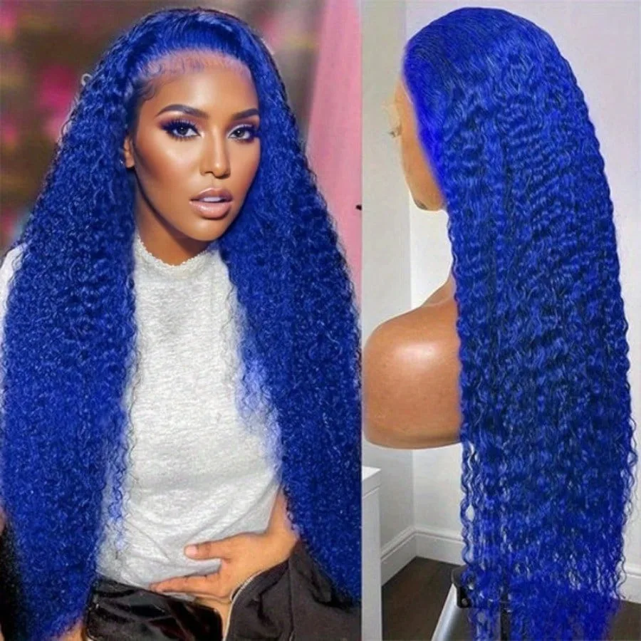 Blue Wigs 13x4 HD Loose Deep Wave Frontal Wig Curly Lace Front Wiga Glueless Synthetic Heat Resistant Daily Party Wear On Sale
Blue Wigs 13x4 HD Loose Deep Wave Frontal Wig Curly Lace Front Wiga Glueless Synthetic Heat Resistant Daily Party Wear On Sale