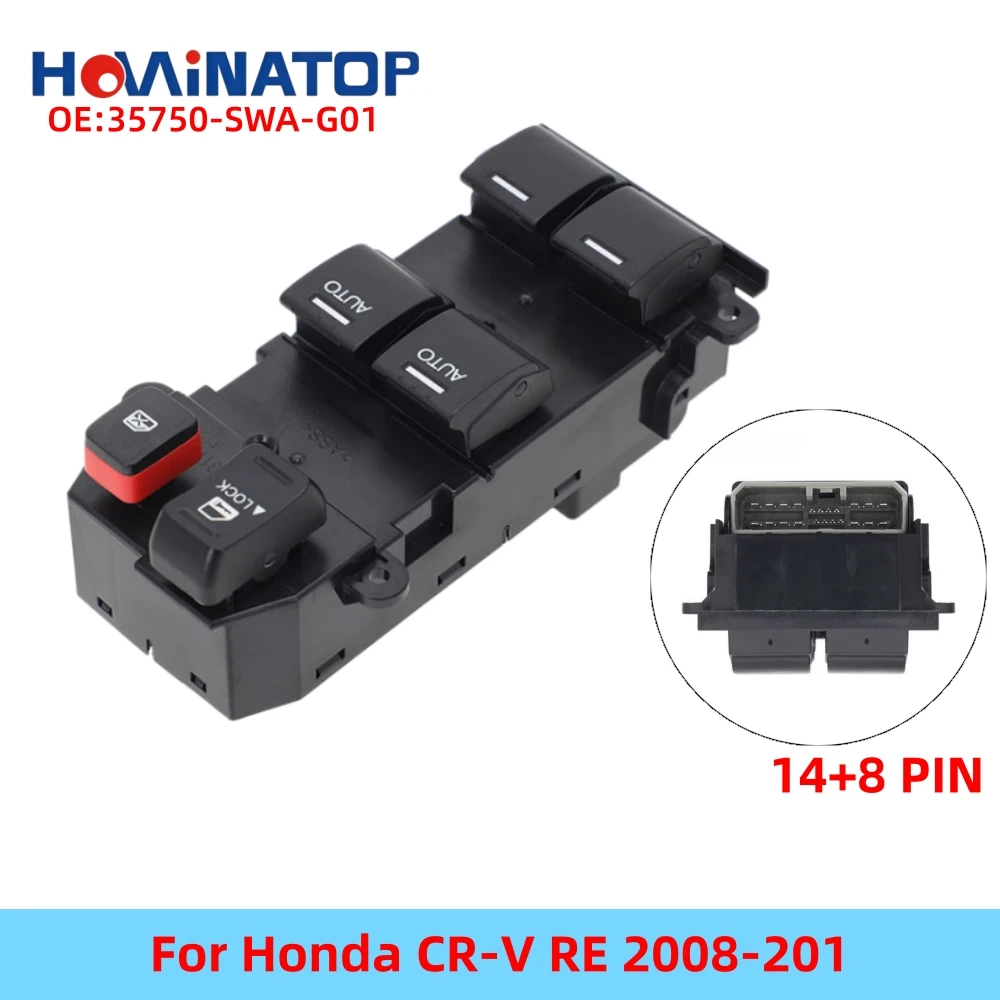 HOWINATOP 35750-SWA-G01 14+8Pin LHD Master Window Switch Dual AUTO Door Lock Control For Honda CR-V RE 2008-2011 OEM Replacement
HOWINATOP 35750-SWA-G01 14+8Pin LHD Master Window Switch Dual AUTO Door Lock Control For Honda CR-V RE 2008-2011 OEM Replacement