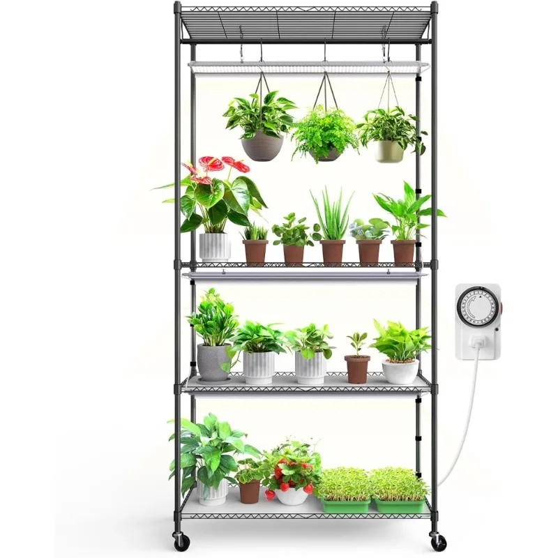 US Shipping CX3 Plant Stand with Grow Light 4 Tier 3FT 5000K 108W Full Spectrum Indoor DIY Plant Shelf Flower Pot Display
US Shipping CX3 Plant Stand with Grow Light 4 Tier 3FT 5000K 108W Full Spectrum Indoor DIY Plant Shelf Flower Pot Display