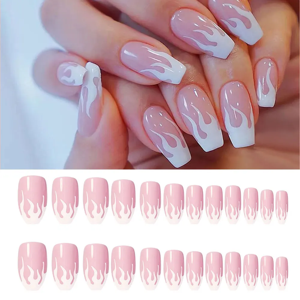 24pcs/box Pink Flame False Nails Short Ballet Waterproof Removable Handmade Press On Nails DIY French Nail Art Accessories
24pcs/box Pink Flame False Nails Short Ballet Waterproof Removable Handmade Press On Nails DIY French Nail Art Accessories