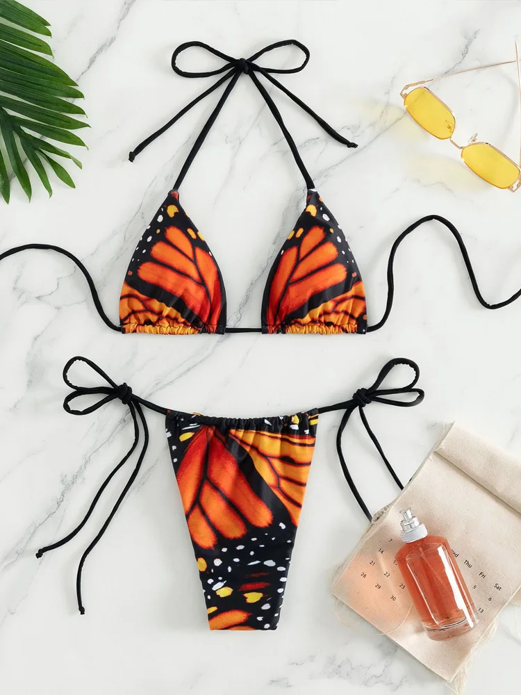 European and American Bikini Print Drawstring Strap Hot Three-Point Swimsuit Women's Vacation Beach Swimsuit
European and American Bikini Print Drawstring Strap Hot Three-Point Swimsuit Women's Vacation Beach Swimsuit