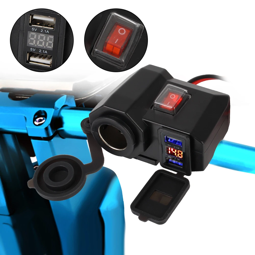 For Phone Dual USB Port Cigarette Lighter Socket 5V 2.1A Adapter Power Supply Digital Display Motorcycle Handlebar Charger
For Phone Dual USB Port Cigarette Lighter Socket 5V 2.1A Adapter Power Supply Digital Display Motorcycle Handlebar Charger